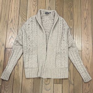 Vince Beige Cable Knit Cardigan
